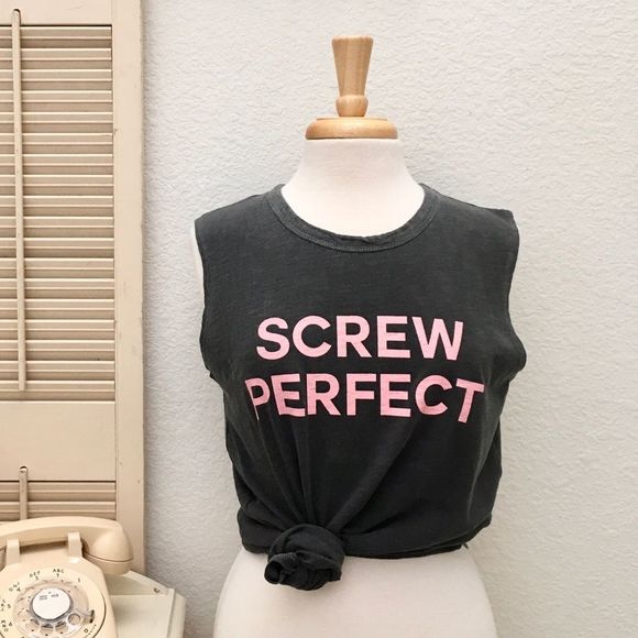 Graphic Sleeveless Muscle Tee, “Screw Perf… - Picture 4 of 7